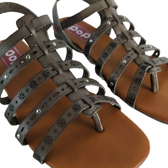 POP Ecstatic Women's 8 Taupe Faux Leather Slingback Strap Flat Sandals - Picture 9 of 10